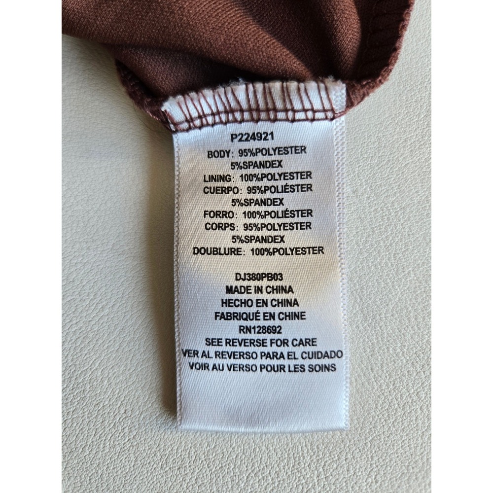 Madden Girl Brown Rose Mesh Cutout Midi Dress XL Y2K Romantic Bodycon Cocktail - Picture 7 of 9